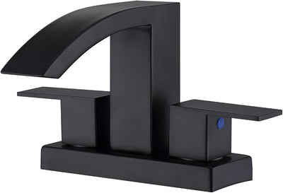 Grifo lavabo cascada 4" color negro mate 2 mangueras