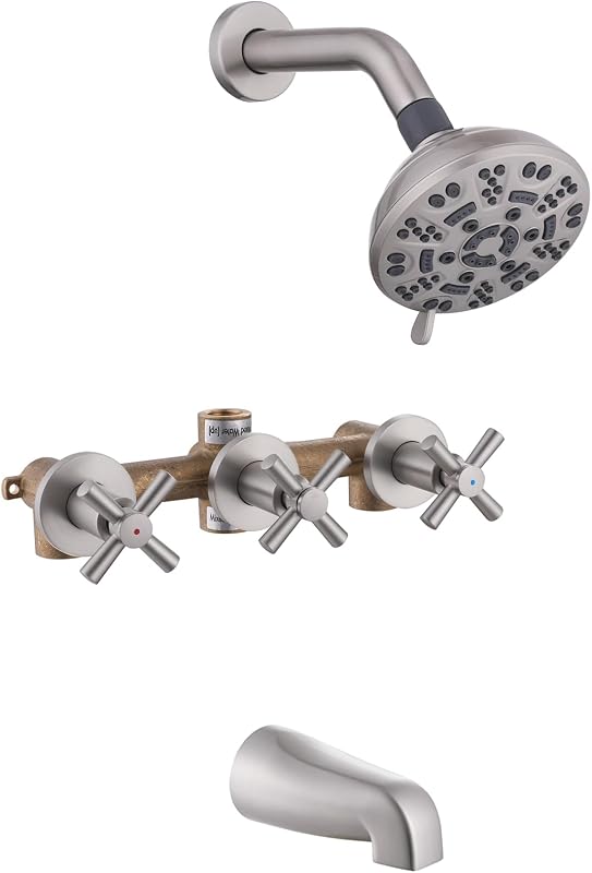 Set grifo ducha 3 manijas boquilla bañera sistema completo