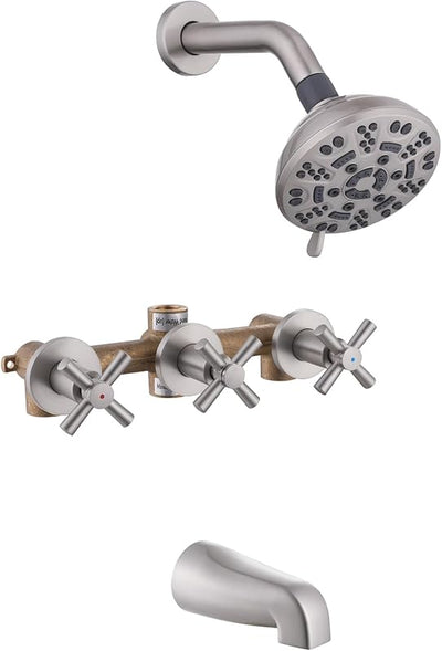 Set grifo ducha 3 manijas boquilla bañera sistema completo