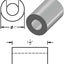 Espaciador aluminio negro 1pulg x 1/2pulg interior pack 2