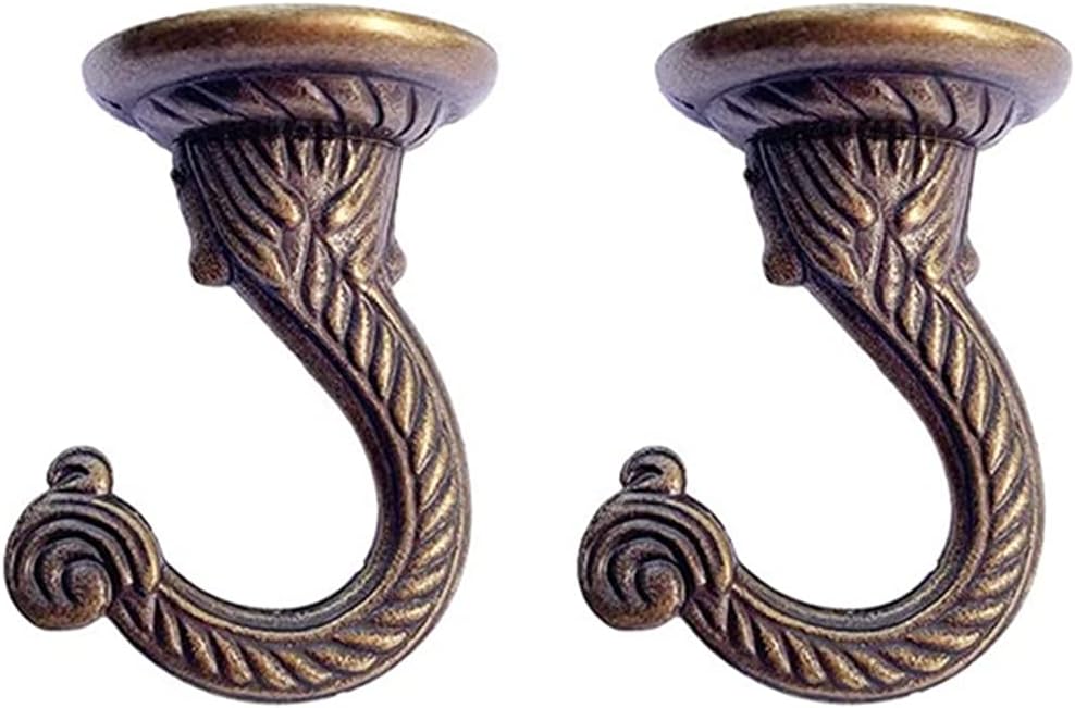2 Set Ganchos Techo Resistentes Bronce 2.17"