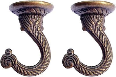 2 Set Ganchos Techo Resistentes Bronce 2.17"