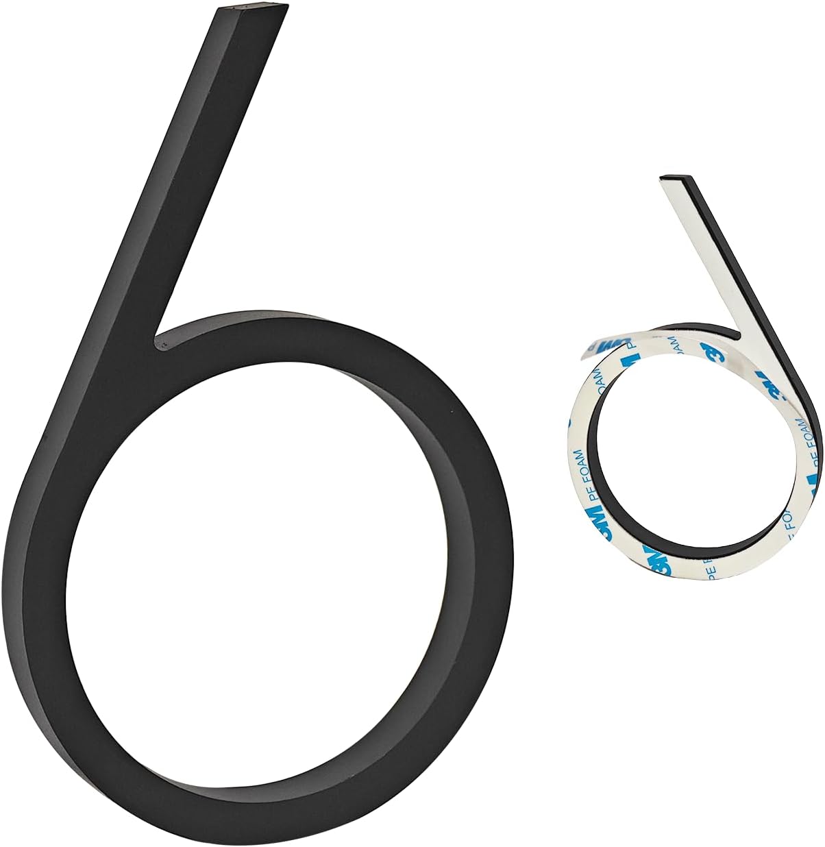 Números puerta 5" 3D autoadhesivos para buzón negro
