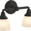 Lámpara baño aplique 2 luces negro mate