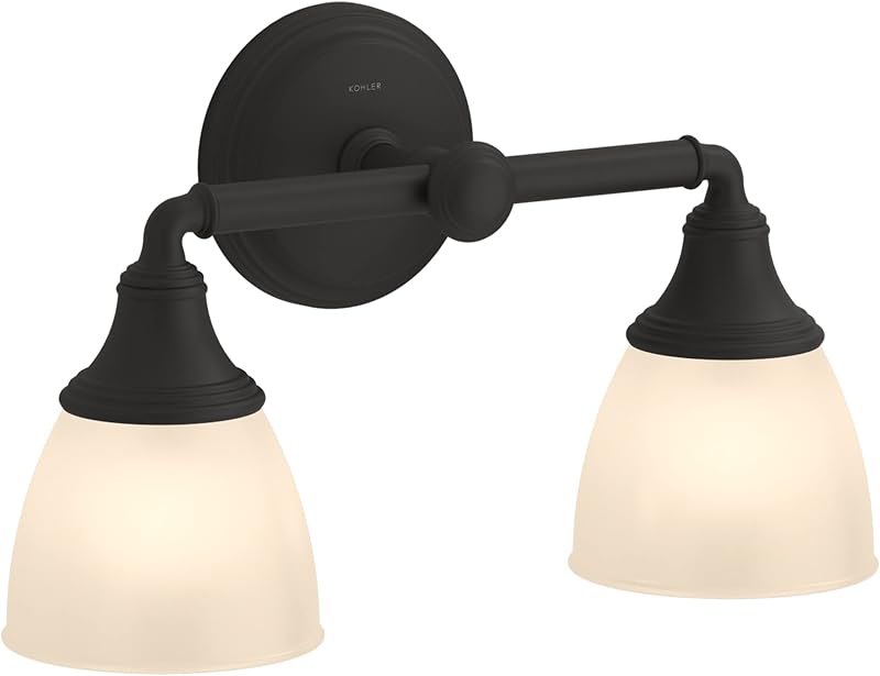 Lámpara baño aplique 2 luces negro mate