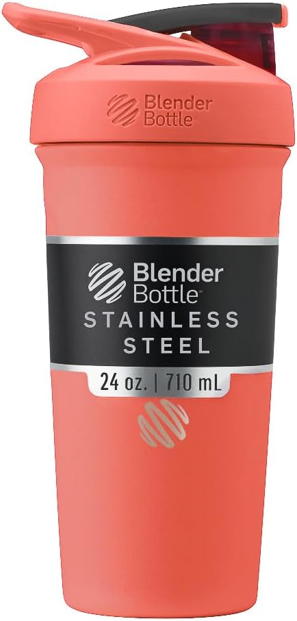 Vaso térmico acero inox con batidor 710ml coral