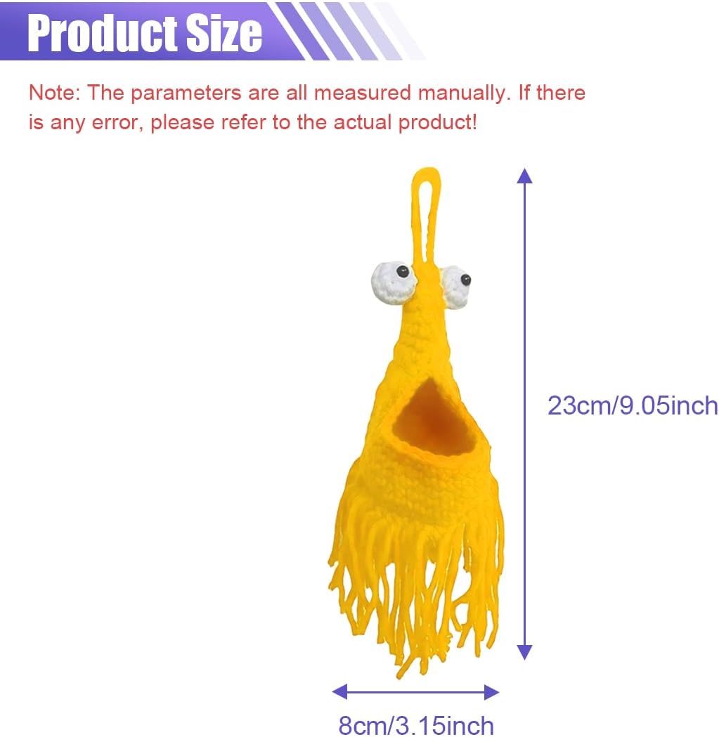 Canasta colgante coche tejida crochet amarillo