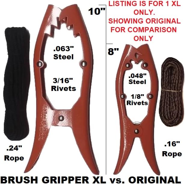 Pinza cepillo XL mandíbulas 5.5" cuerda 12ft 1/4" naranja