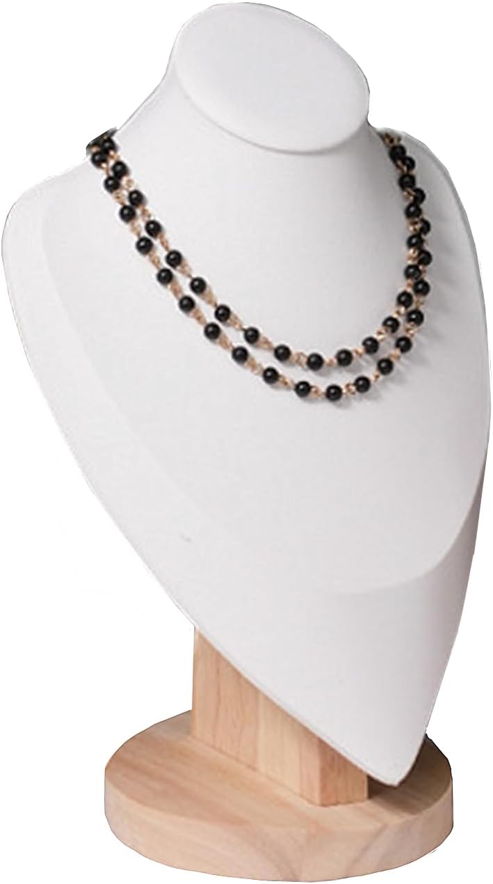 Soporte collar madera cuero suave blanco