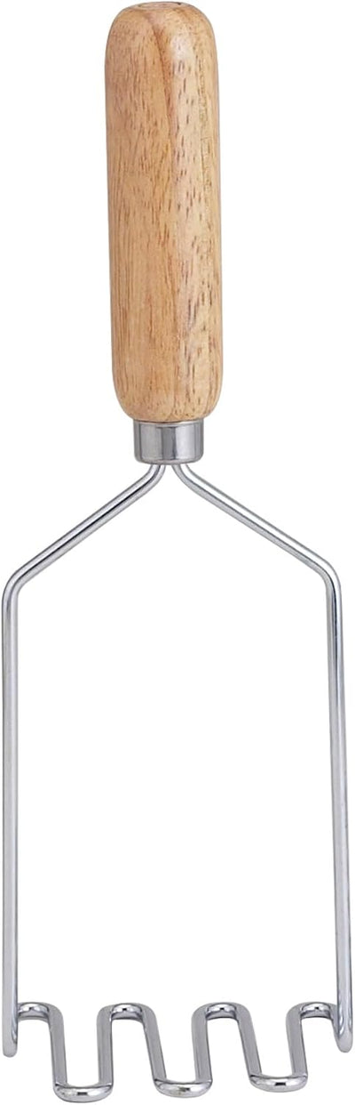 Triturador papas alambre acero madera 10pulg