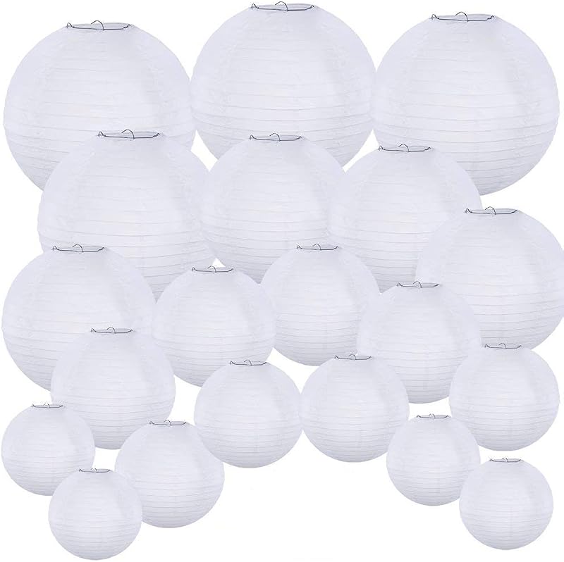 20 Faroles Chinos Redondos Papel 4-12pulg Colgantes Boda