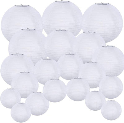 20 Faroles Chinos Redondos Papel 4-12pulg Colgantes Boda