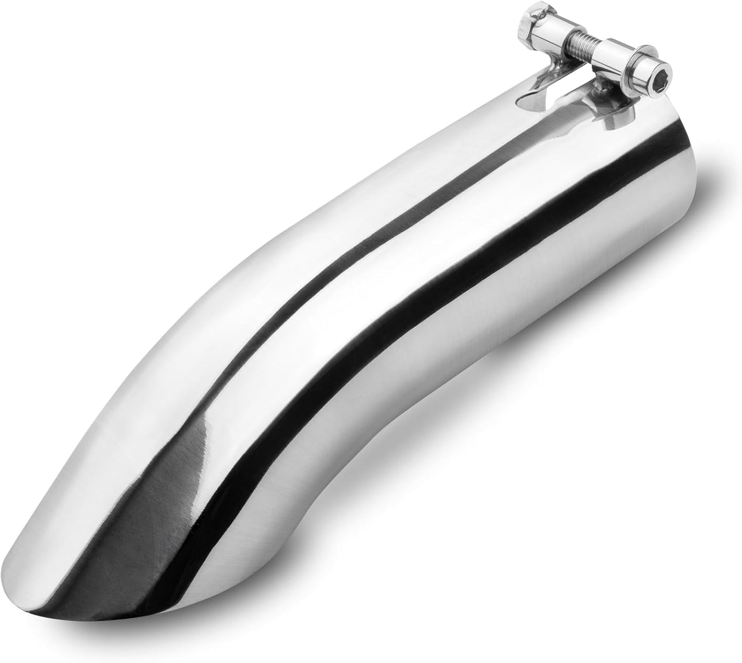 Tubo escape curvado 2.25" plateado 9"