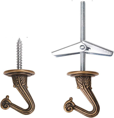 2 Set Ganchos Techo Bronce para Plantas y Adornos