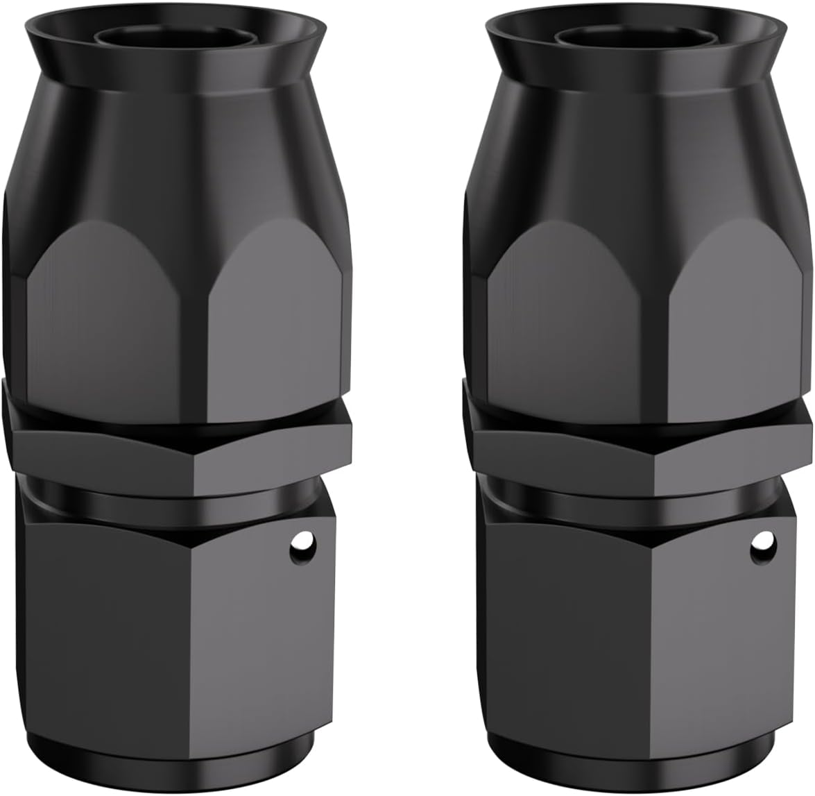 Adaptador manguera PTFE aluminio negro 10AN 2 Pzas
