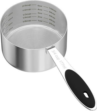 Taza medir acero inox 177ml cuchara mascotas con escala