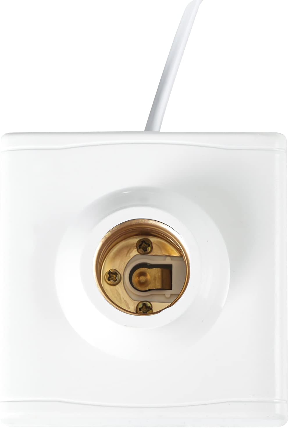Soporte lámpara enchufable E27/E26 con interruptor blanco