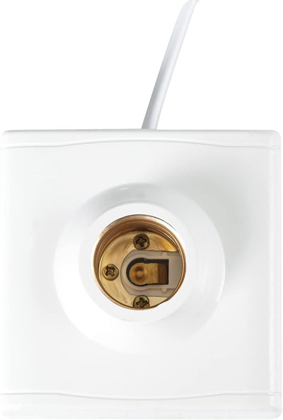 Soporte lámpara enchufable E27/E26 con interruptor blanco