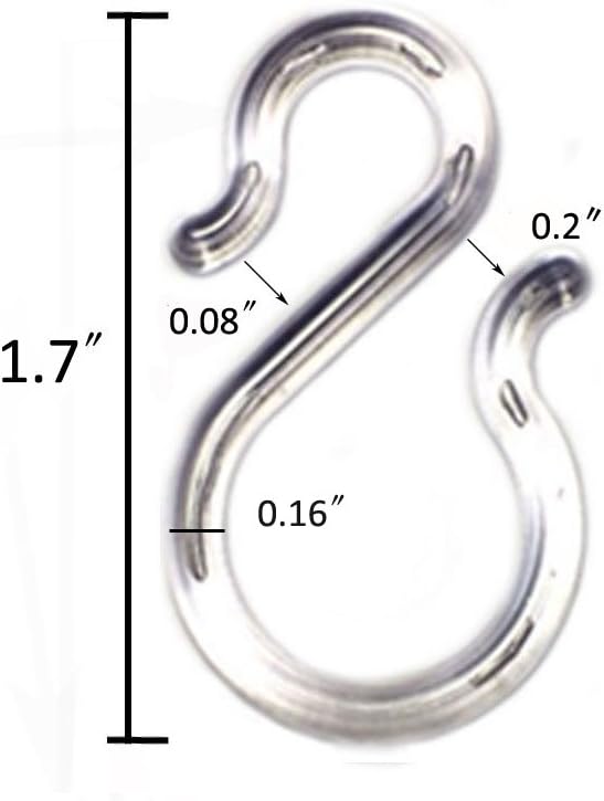 50 Ganchos Plástico Transparente 1.7"