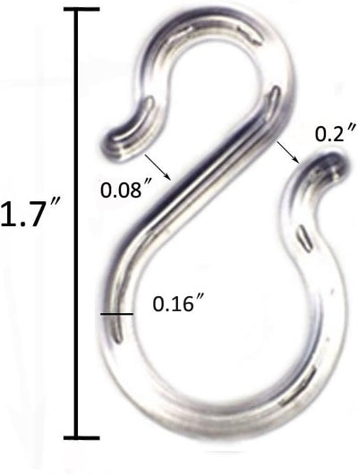 50 Ganchos Plástico Transparente 1.7"