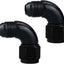 Acoplador 8AN macho a hembra 90 grados aluminio negro set 2