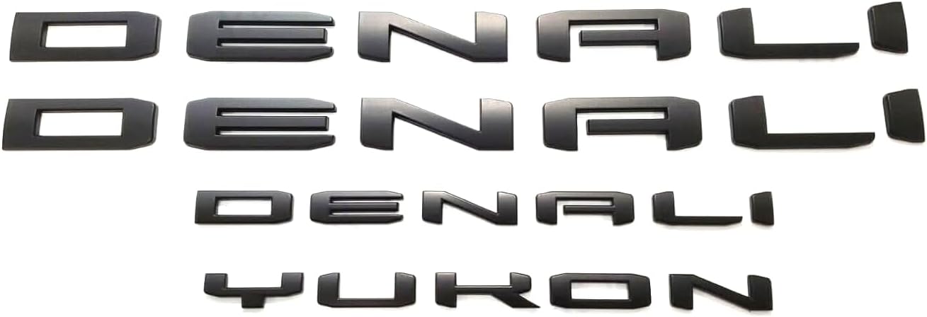 4 Pzas Emblemas Denali Yukon Puerta Trasera 2021-23 Negro