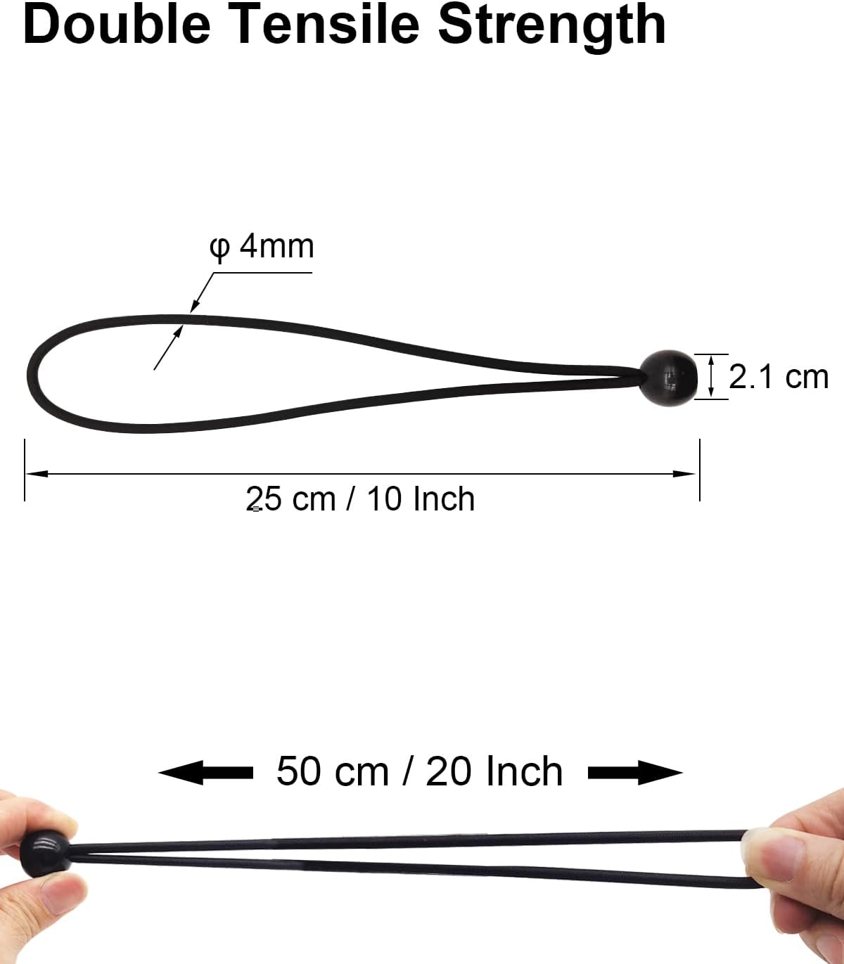 Cuerdas elásticas con bolas 10pulg para toldo campamento