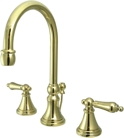 Grifo lavabo latón pulido con manija palanca