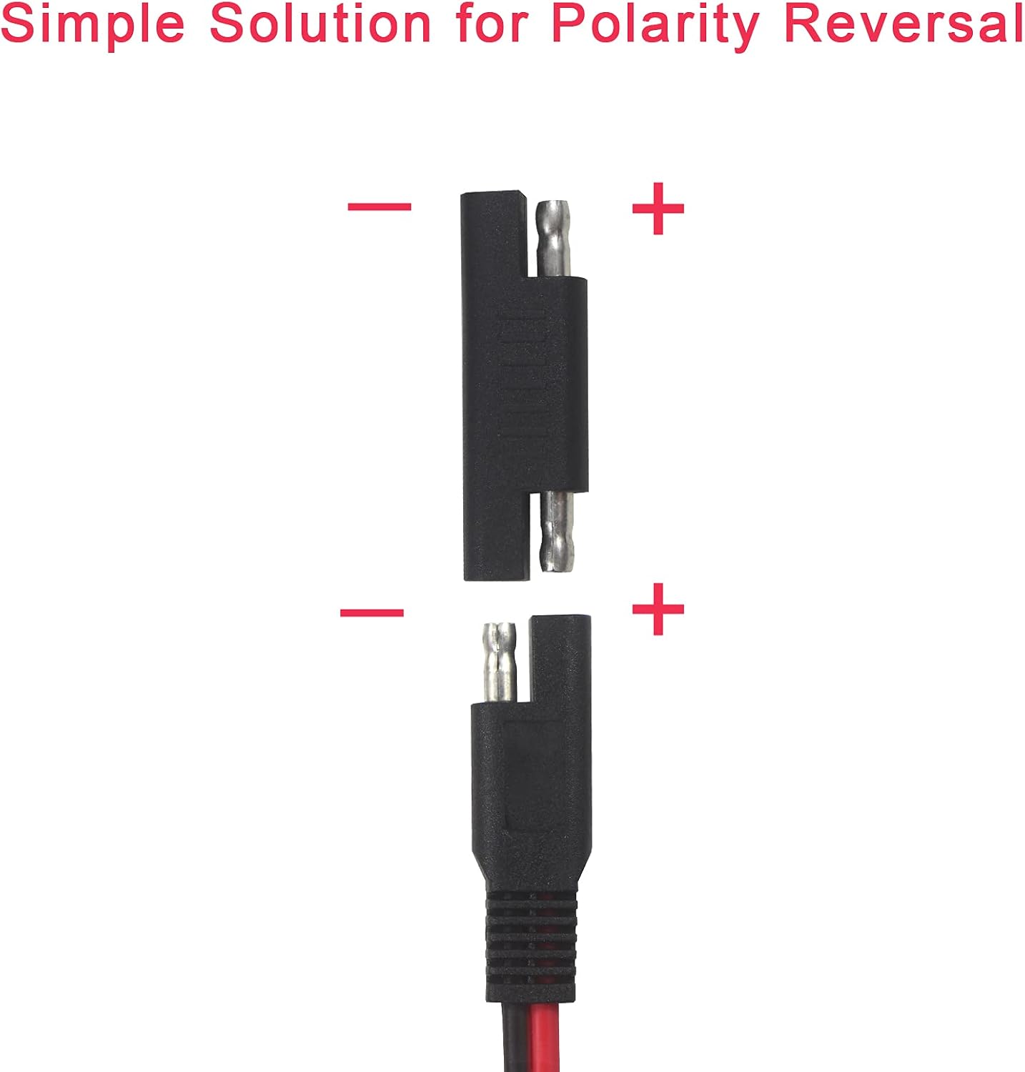 Conector adaptador inversa polaridad SAE 2 pines para panel solar