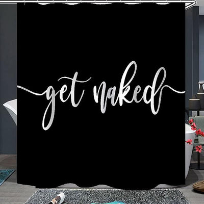 Cortina ducha negro lavable con gancho Get Naked