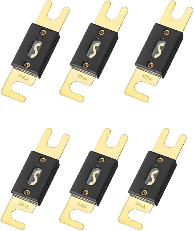 6 Pzas Fusible ANL 300A Chapado Oro 32V para Vehículos