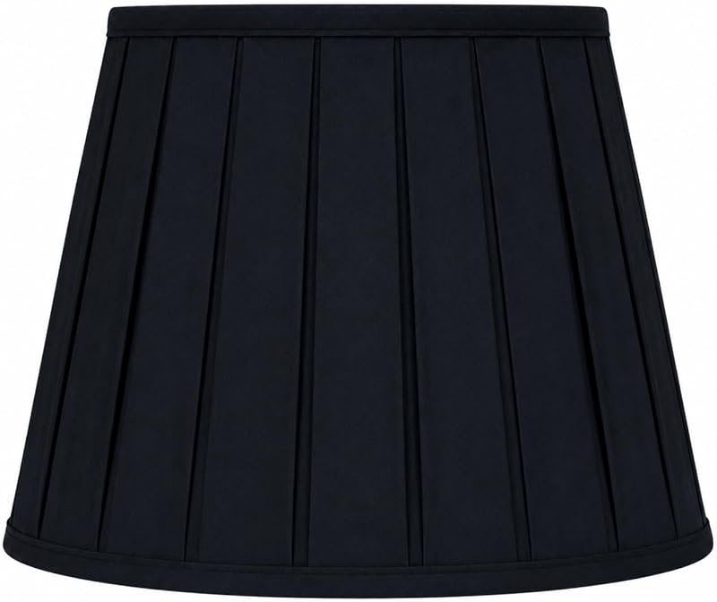 Pantalla lámpara pliegues ingleses 10x14.5" Negro/Oro