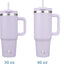Vaso acero inox 30oz con asa 2 popotes tapa 2en1