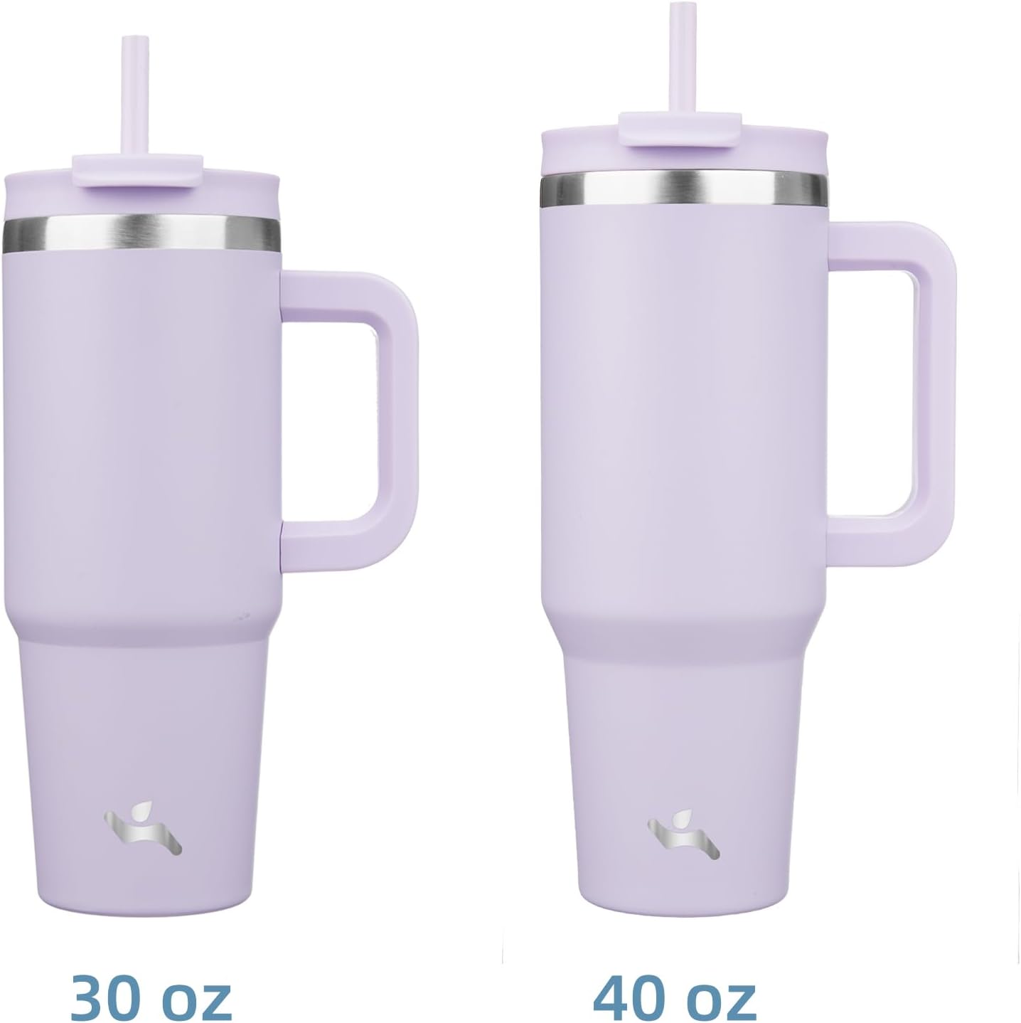 Vaso acero inox 30oz con asa 2 popotes tapa 2en1
