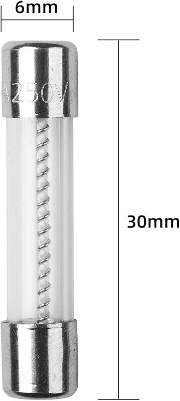 10 Pzas Fusible T2.5AL 2.5A 250V Vidrio Soplado Retardo