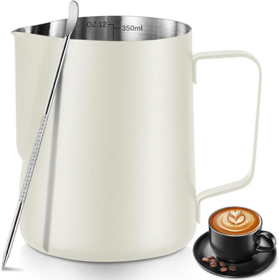 Jarra espumadora leche acero inox 350ml con lápiz arte café