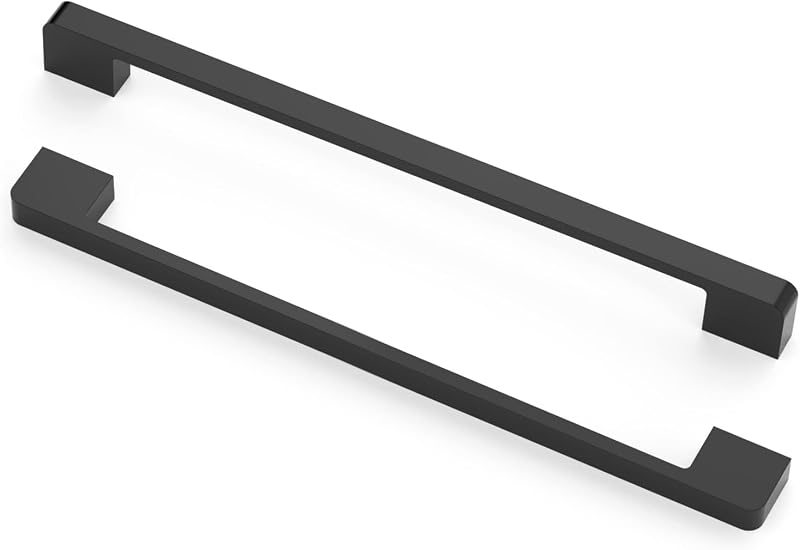 10 Tiradores Armarios Negro Mate 8.8" para Cocina