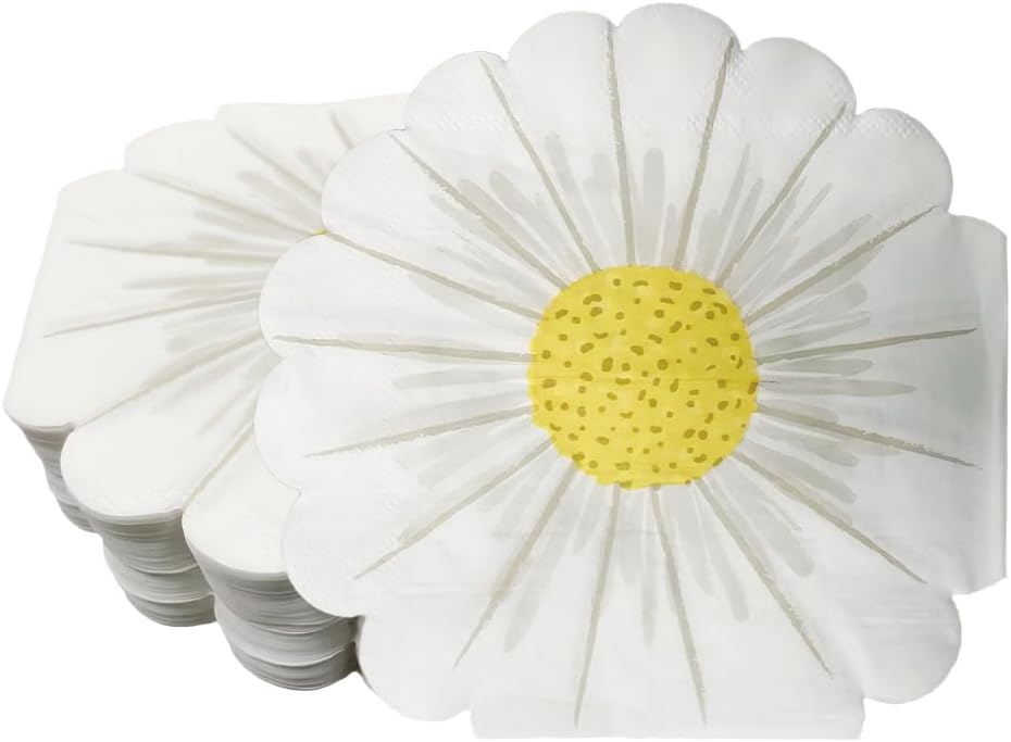 Servilletas fiesta flor blanca 50uds 3 capas