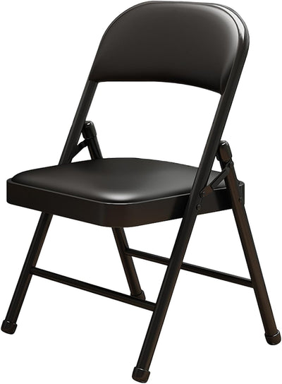Sillas plegables con cojín acolchado marco negro metal