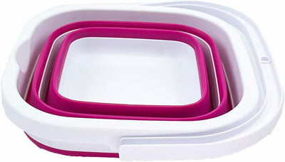 Cubo limpieza rectangular 5L plegable camping playa hogar blanco