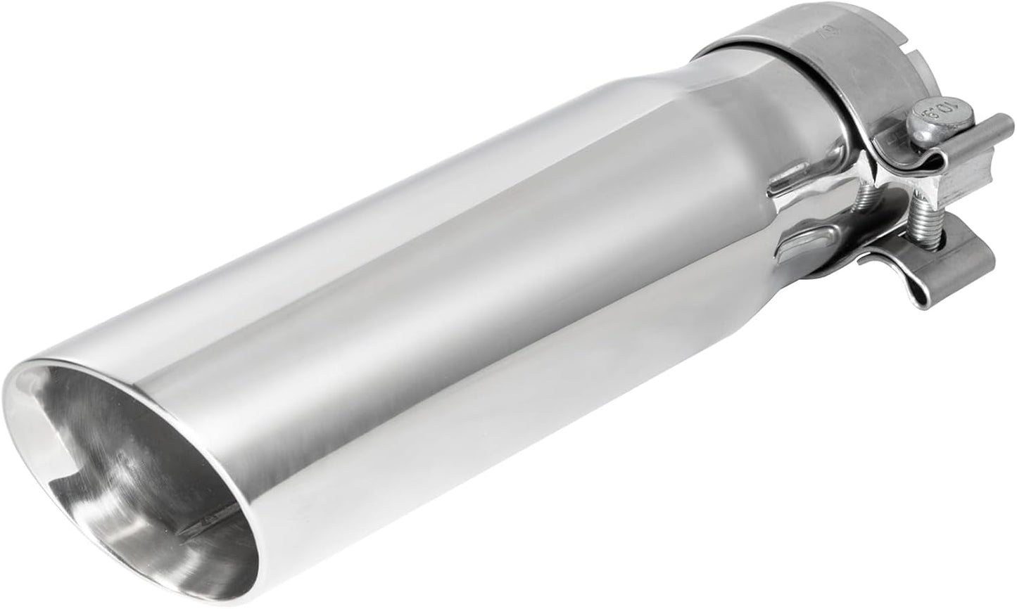 Punta escape acero inox 3 a 4" 12" con abrazadera