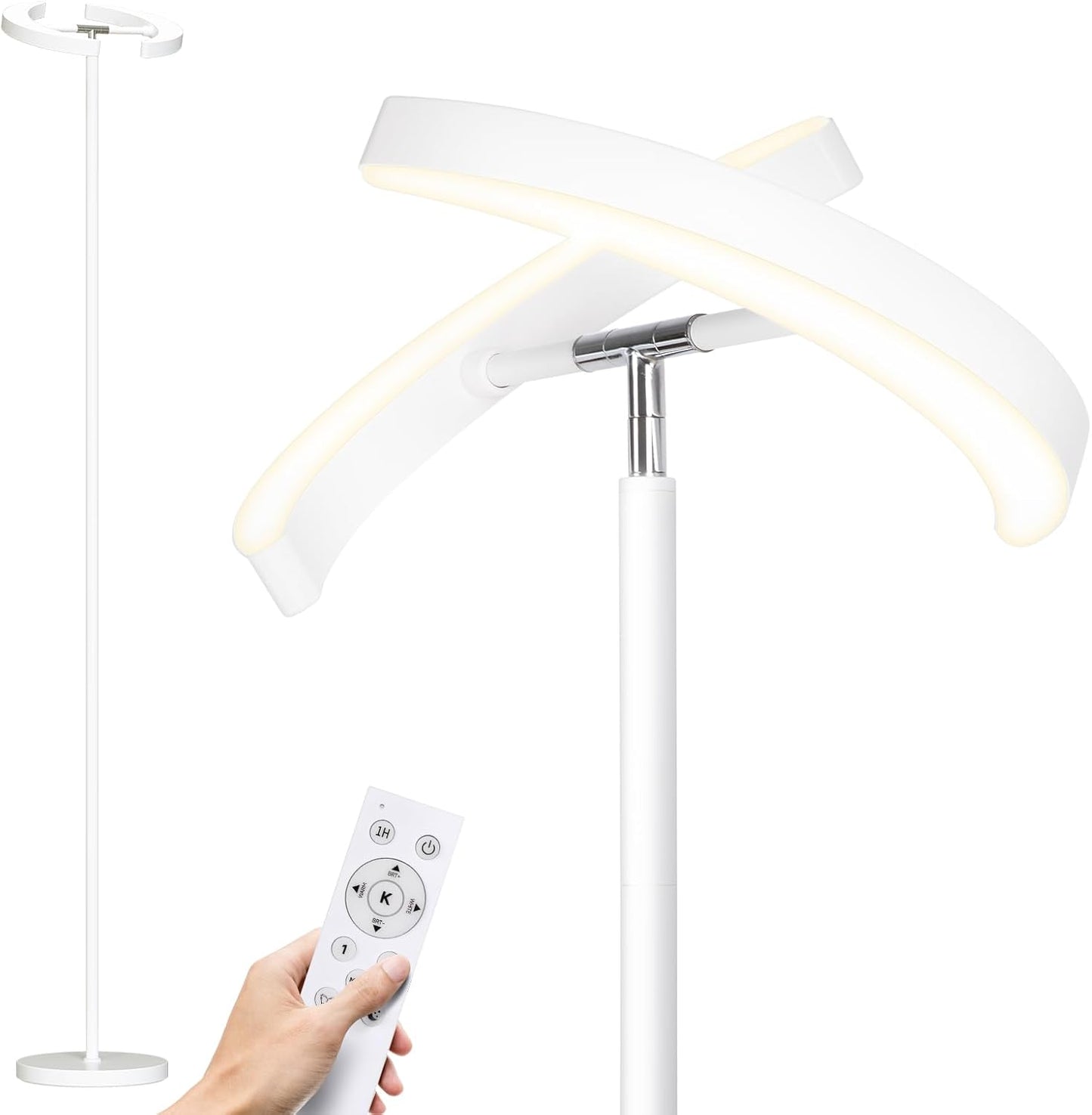Lámpara pie sala led 28w 1600lm control remoto 74pulg