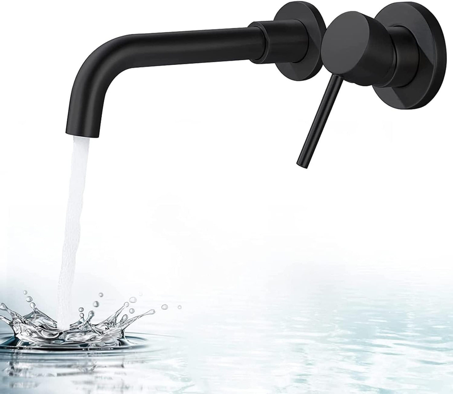Grifo baño pared una manija giratorio 360 negro mate