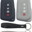 2 Fundas Silicona Llavero Sin Llave Toyota Camry Corolla 2020-21 Negro
