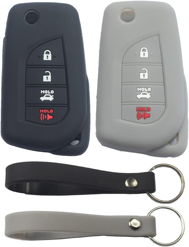 2 Fundas Silicona Llavero Sin Llave Toyota Camry Corolla 2020-21 Negro