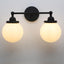 Aplique pared latón 2 luces vidrio leche estilo vintage sala