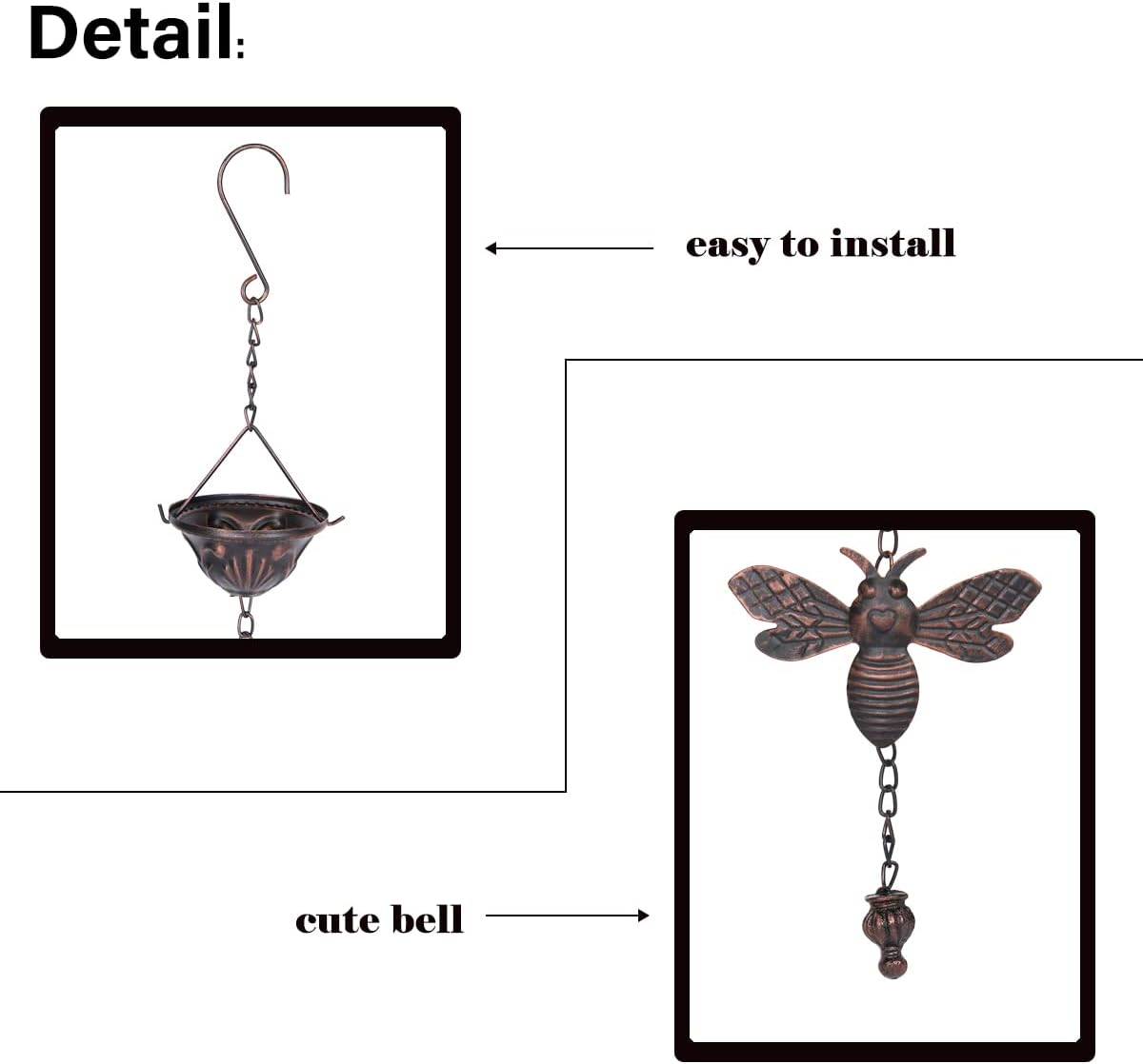 Cadena lluvia 8.5ft para abejas y copas decoración exterior