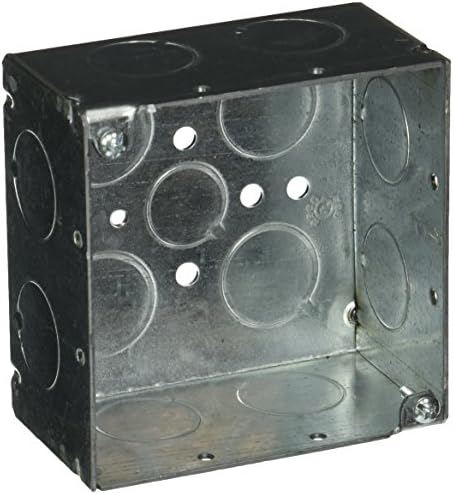 Caja eléctrica cuadrada 2-1/8pulg soldada 8 knockouts 3/4pulg