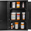 Gabinete doble puerta negro mediano con bloqueo 14.5x9.5x4