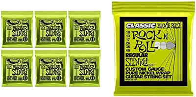 Cuerdas guitarra eléctrica 10-46 pack 6 nickel